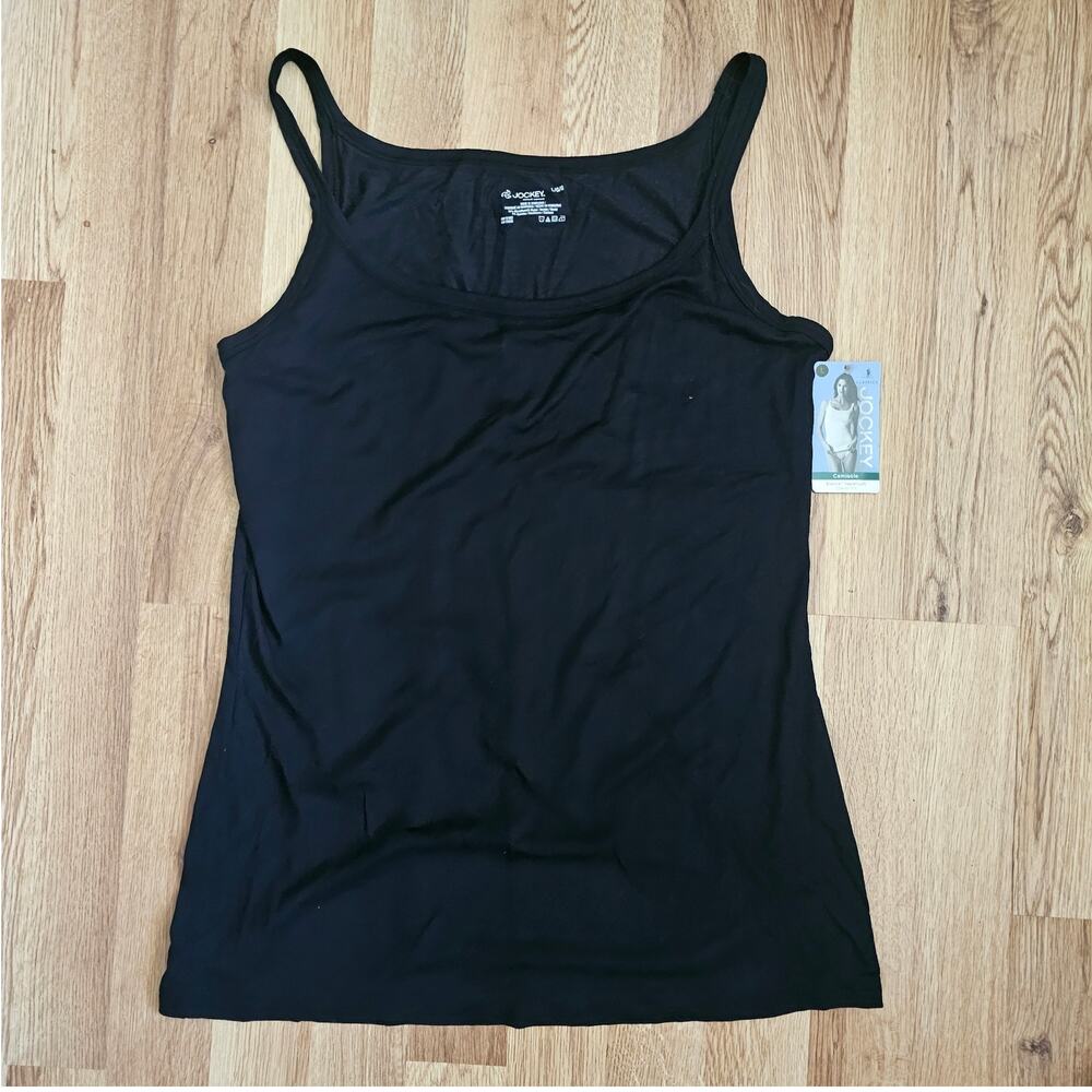 Black Jockey Essentials Classic Fit Modern Stretch Black Cami Tank Size L NWT